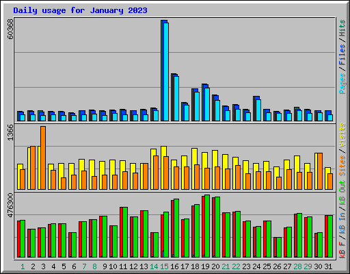 Daily usage for January 2023