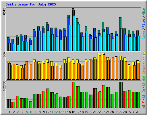 Daily usage for July 2025