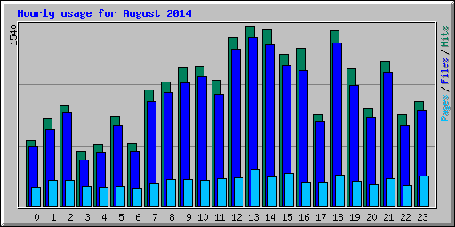 Hourly usage for August 2014