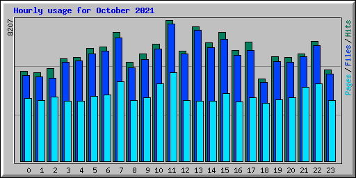 Hourly usage for October 2021