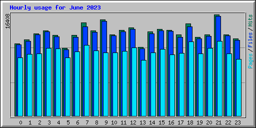 Hourly usage for June 2023