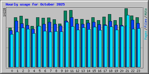 Hourly usage for October 2025